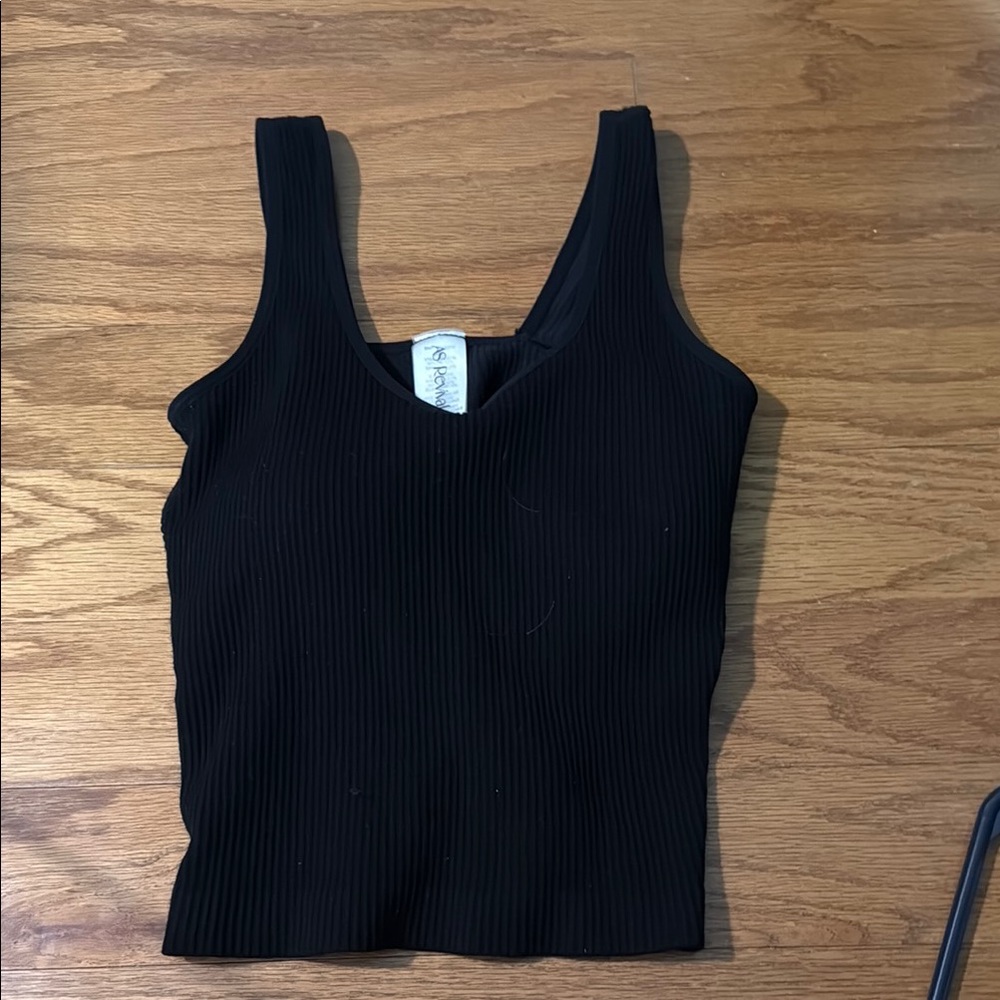 Forever 21 Black Ribbed Fitted Tank Top